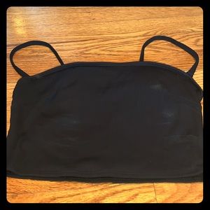 Aerie Size M Black Ribbed Bathing Suit Top